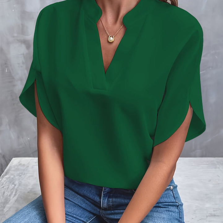 Bailey – Notch Neck Cap Sleeve Blouse