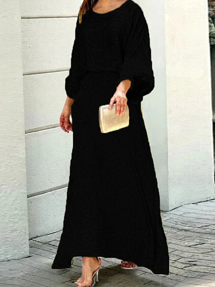 Maria – Printed Batwing Sleeve Maxi Dress