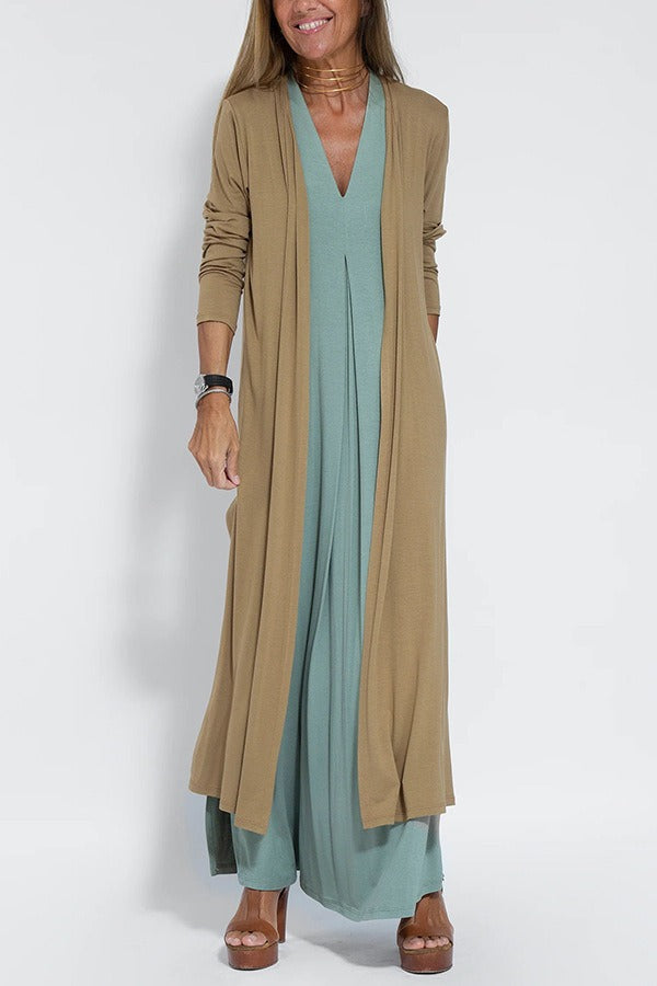 Carmela - Elegant Long Dress With Cardigan