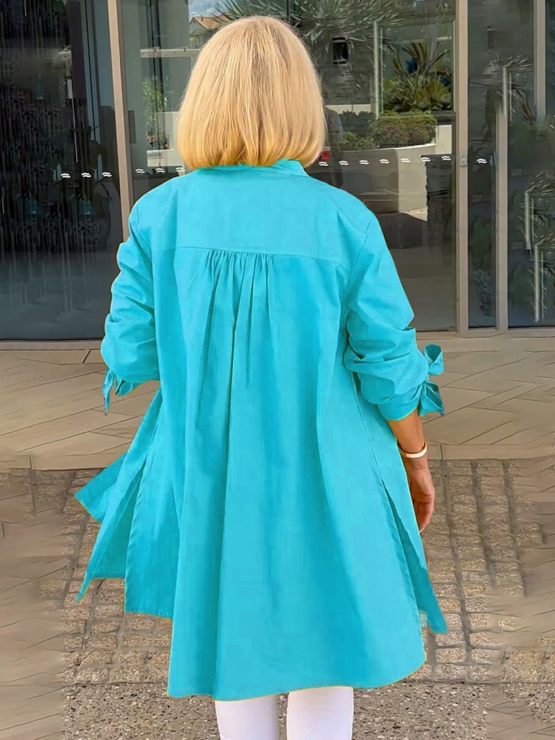 Reanah – Button-Up Longline Shirt Jacket