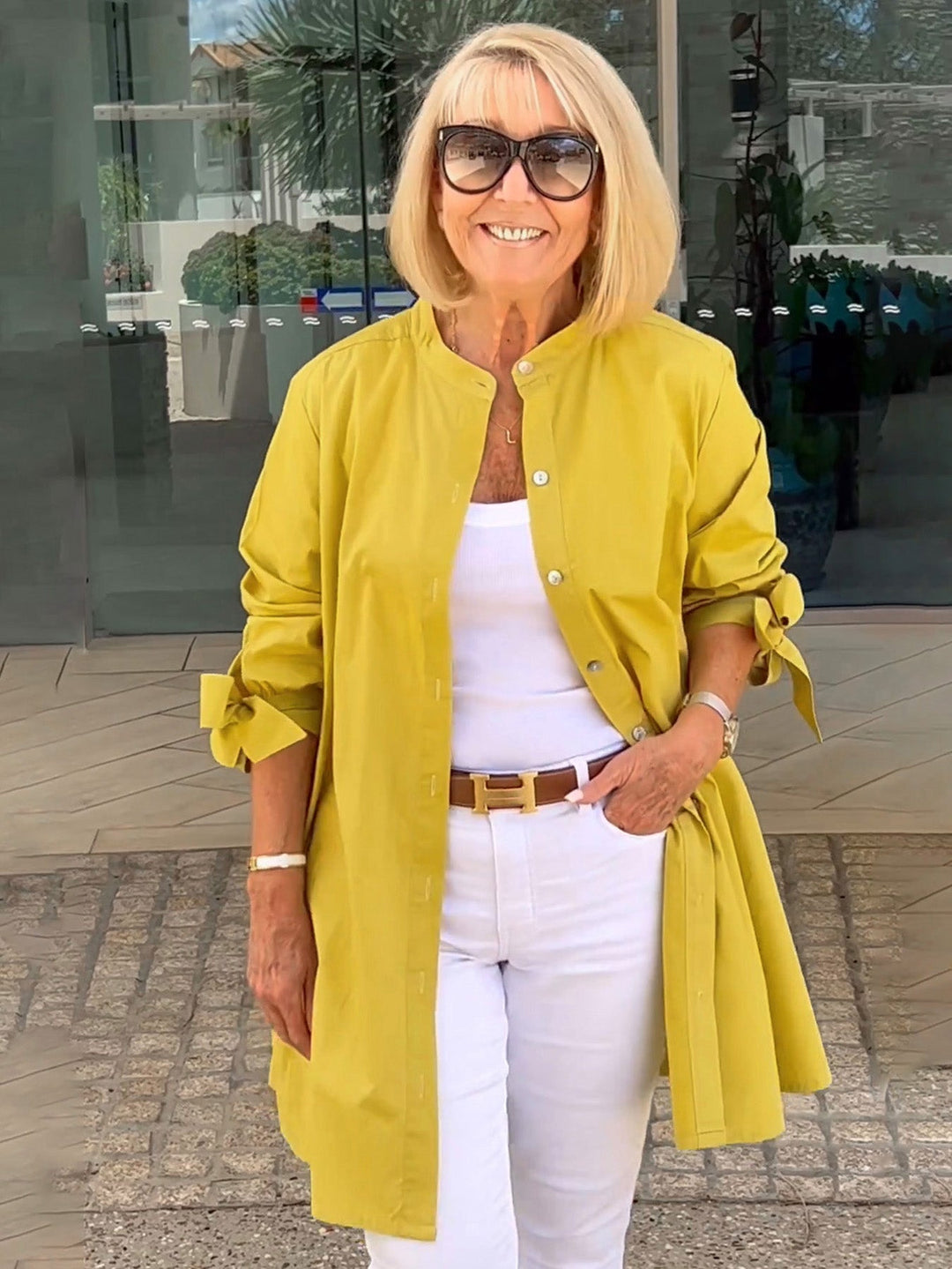 Reanah – Button-Up Longline Shirt Jacket