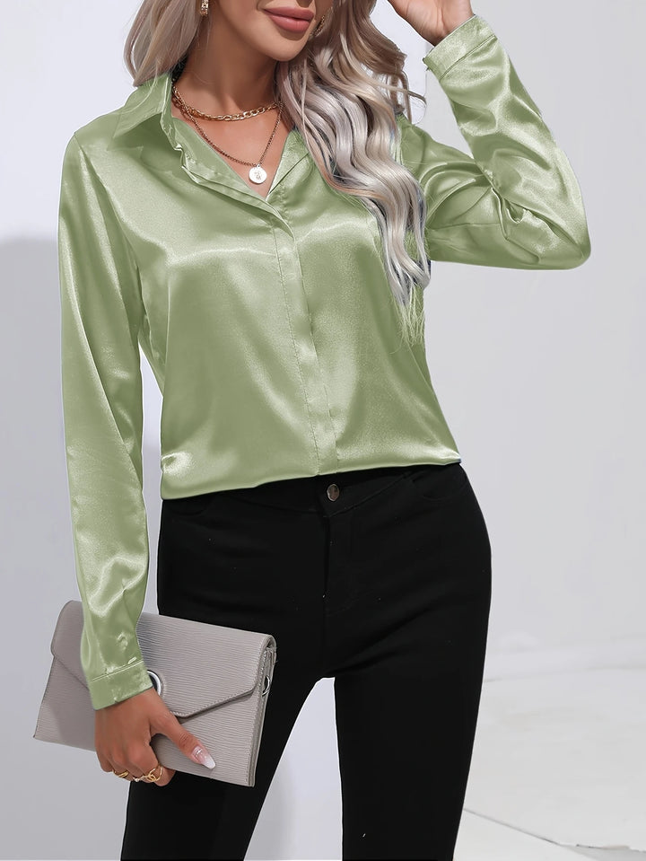Efa – Satin Finish Button-Up Shirt