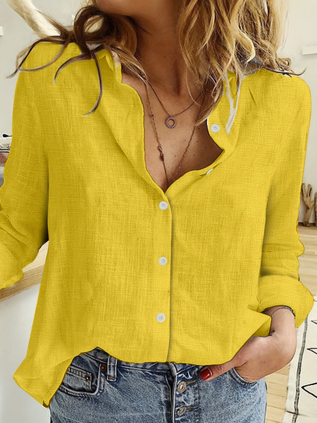 Hollie – Textured Button-Up Shirt
