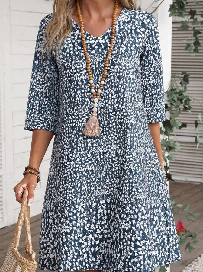 Arlise – Printed Boho Midi Dress