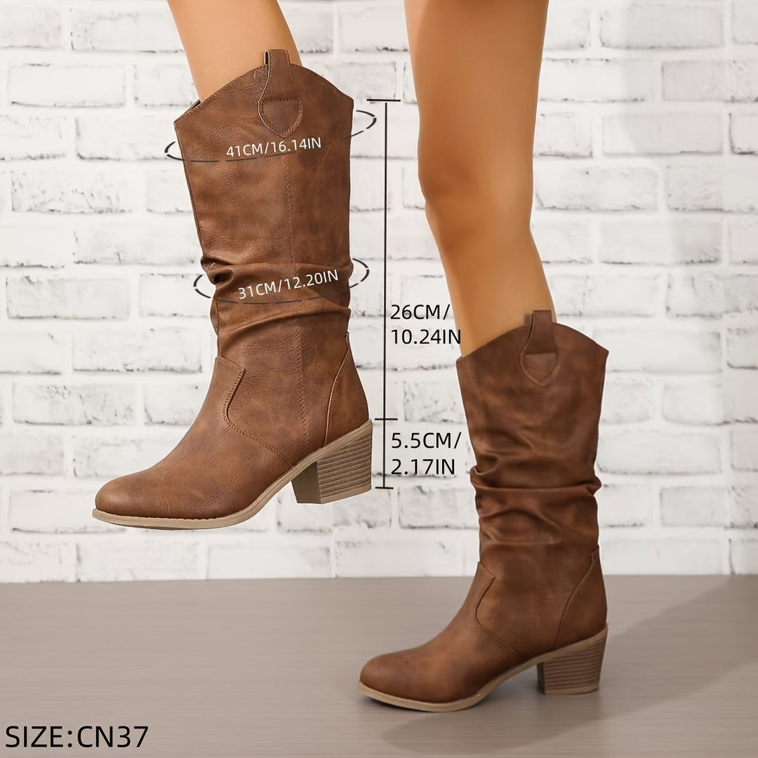 Cleo – Block Heel Motorcycle Boots