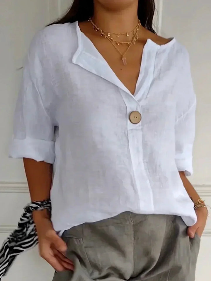 Kelly – Relaxed Button-Front Blouse