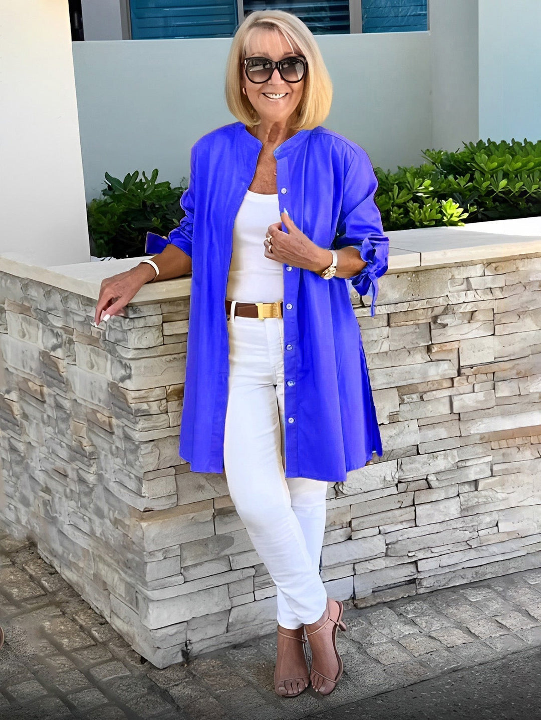 Reanah – Button-Up Longline Shirt Jacket