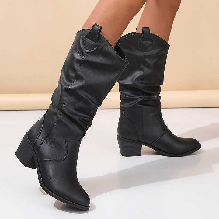 Cleo – Block Heel Motorcycle Boots