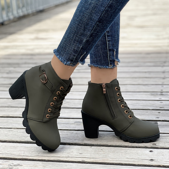 Riley – Heeled Side Zipper Ankle Boots