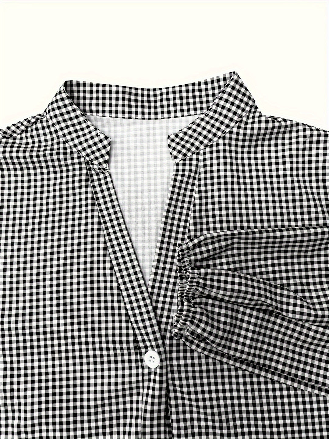Holly – Gingham Button-Front Tiered Dress