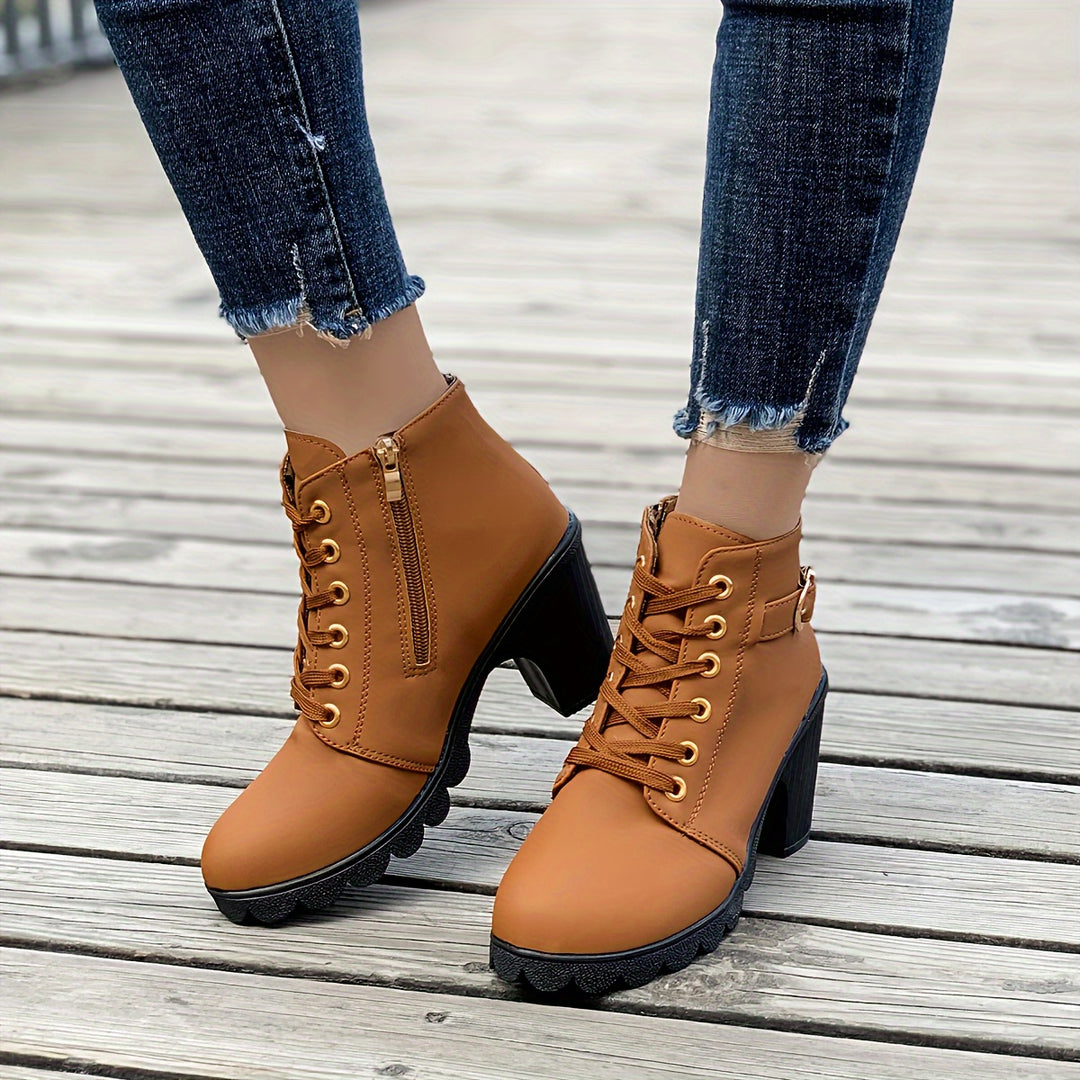 Riley – Heeled Side Zipper Ankle Boots