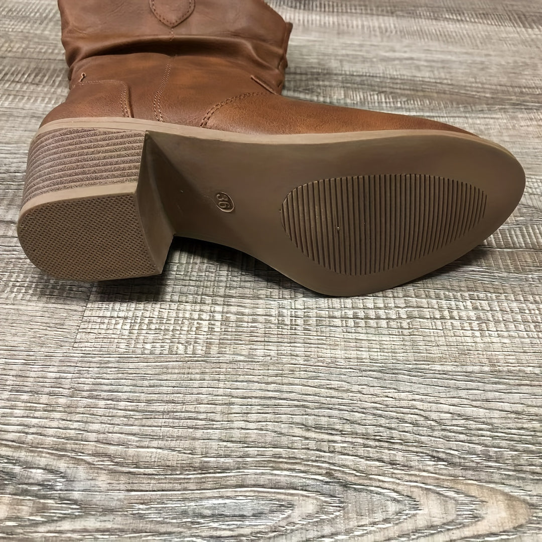 Cleo – Block Heel Motorcycle Boots