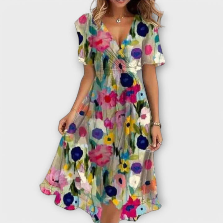 Annegret - Casual V-Neck Dress