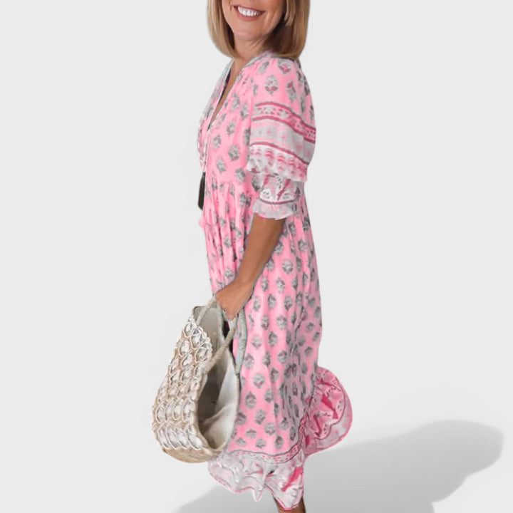 Marlena - Dress With V-Neckline And A-Line Silhouette