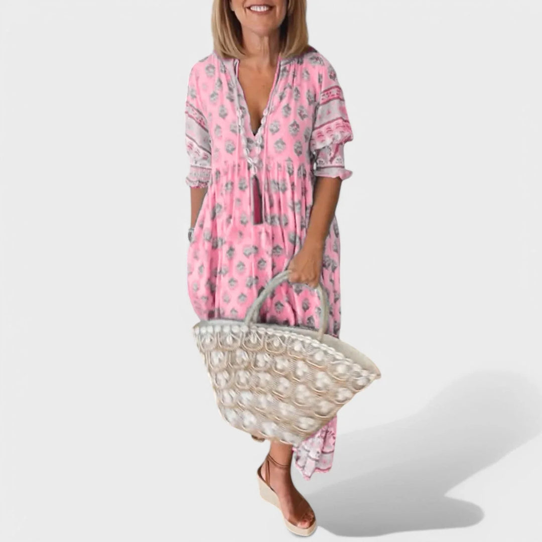Marlena - Dress With V-Neckline And A-Line Silhouette