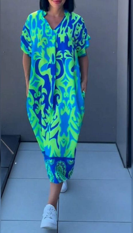 Nia - Midi Dress With V-Neckline
