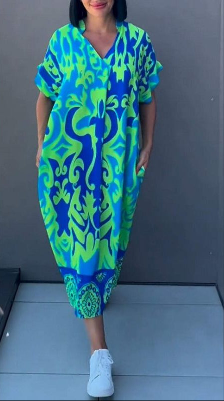 Nia - Midi Dress With V-Neckline