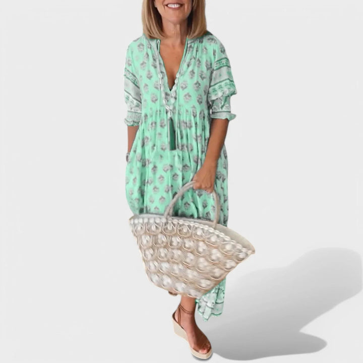 Marlena - Dress With V-Neckline And A-Line Silhouette
