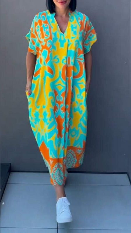 Nia - Midi Dress With V-Neckline