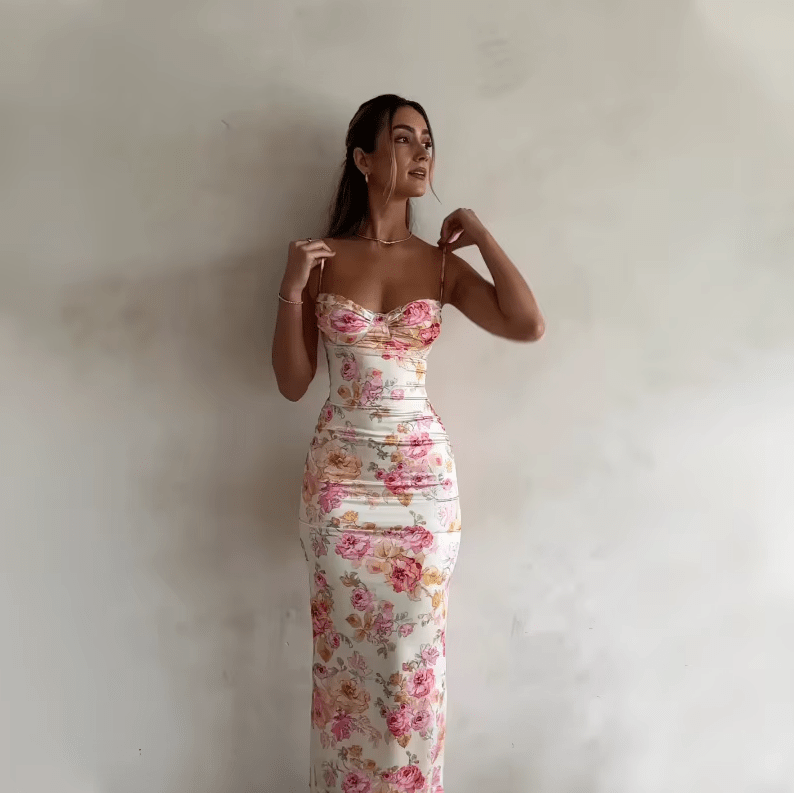 Beau - Summer Maxi Dress With Floral Pattern