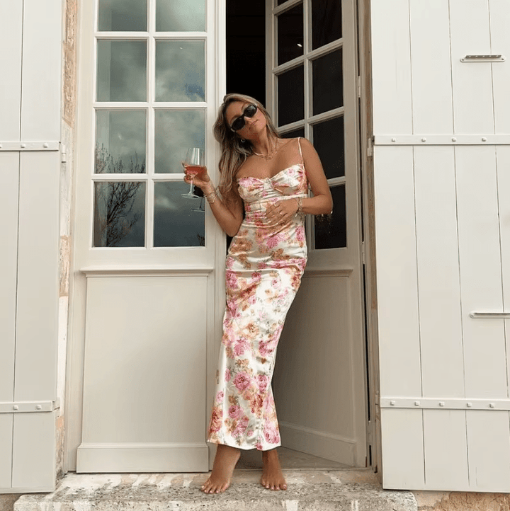 Beau - Summer Maxi Dress With Floral Pattern