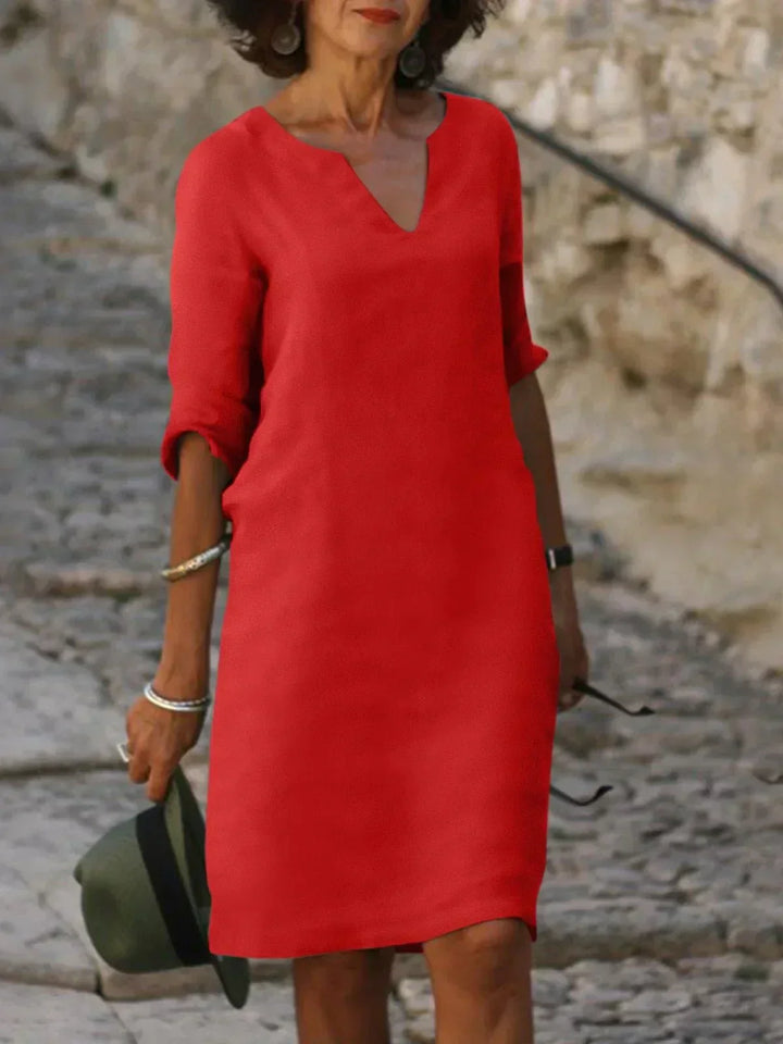 Maria - Elegant Dress With V-Neckline