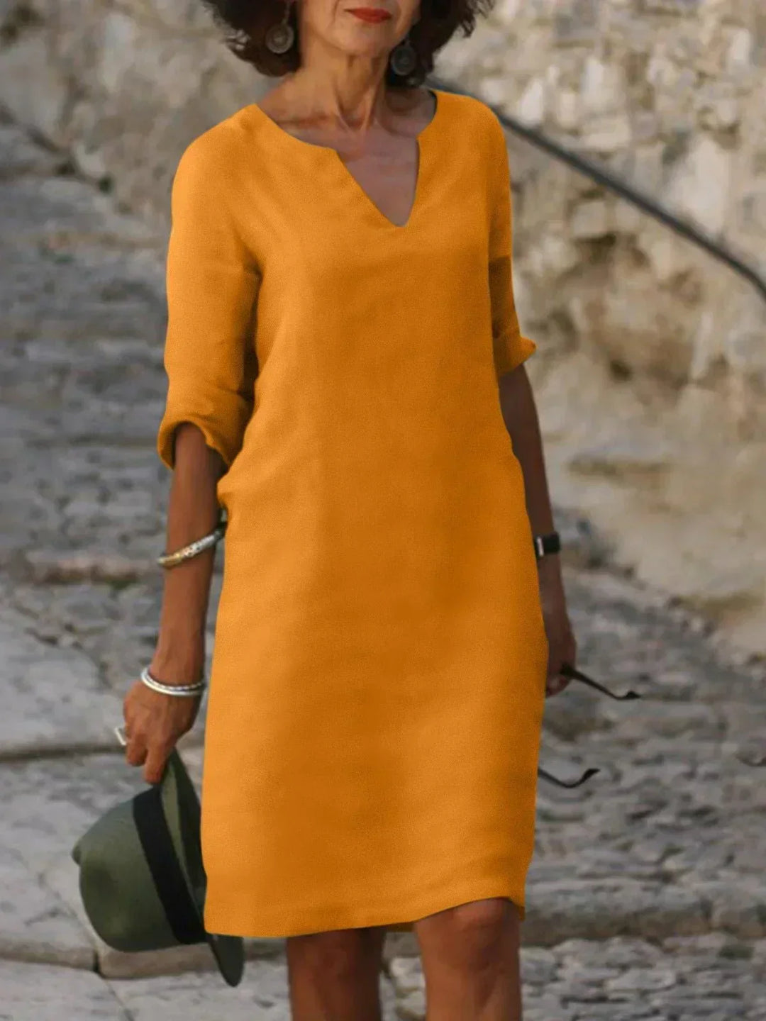 Maria - Elegant Dress With V-Neckline