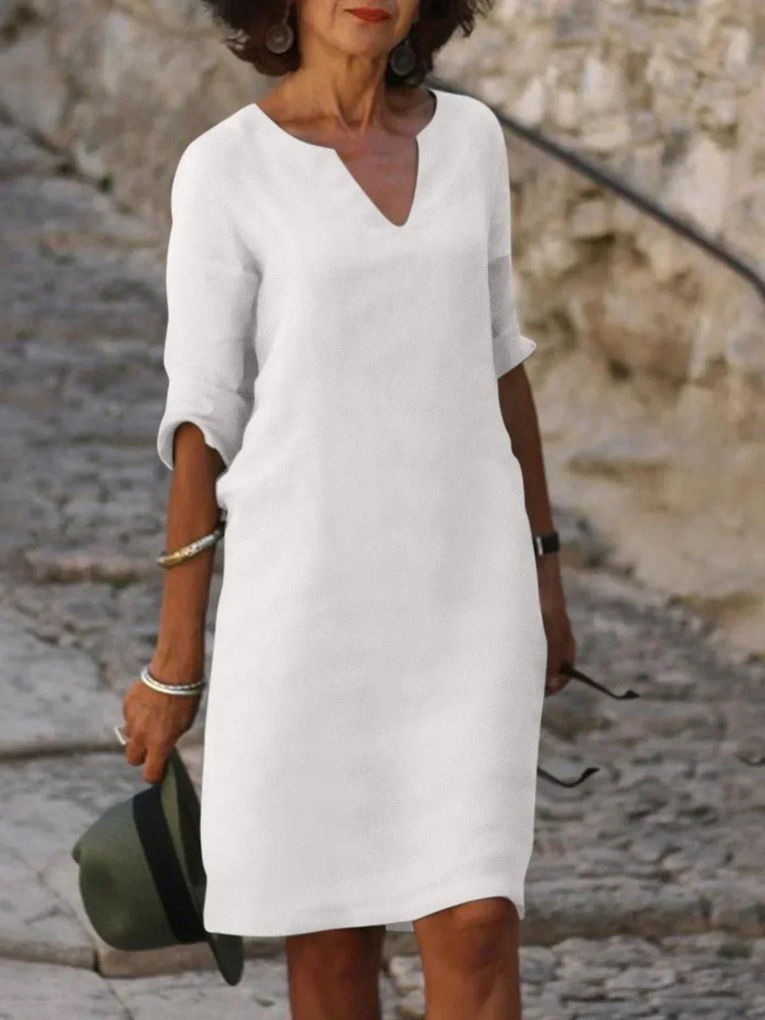 Maria - Elegant Dress With V-Neckline