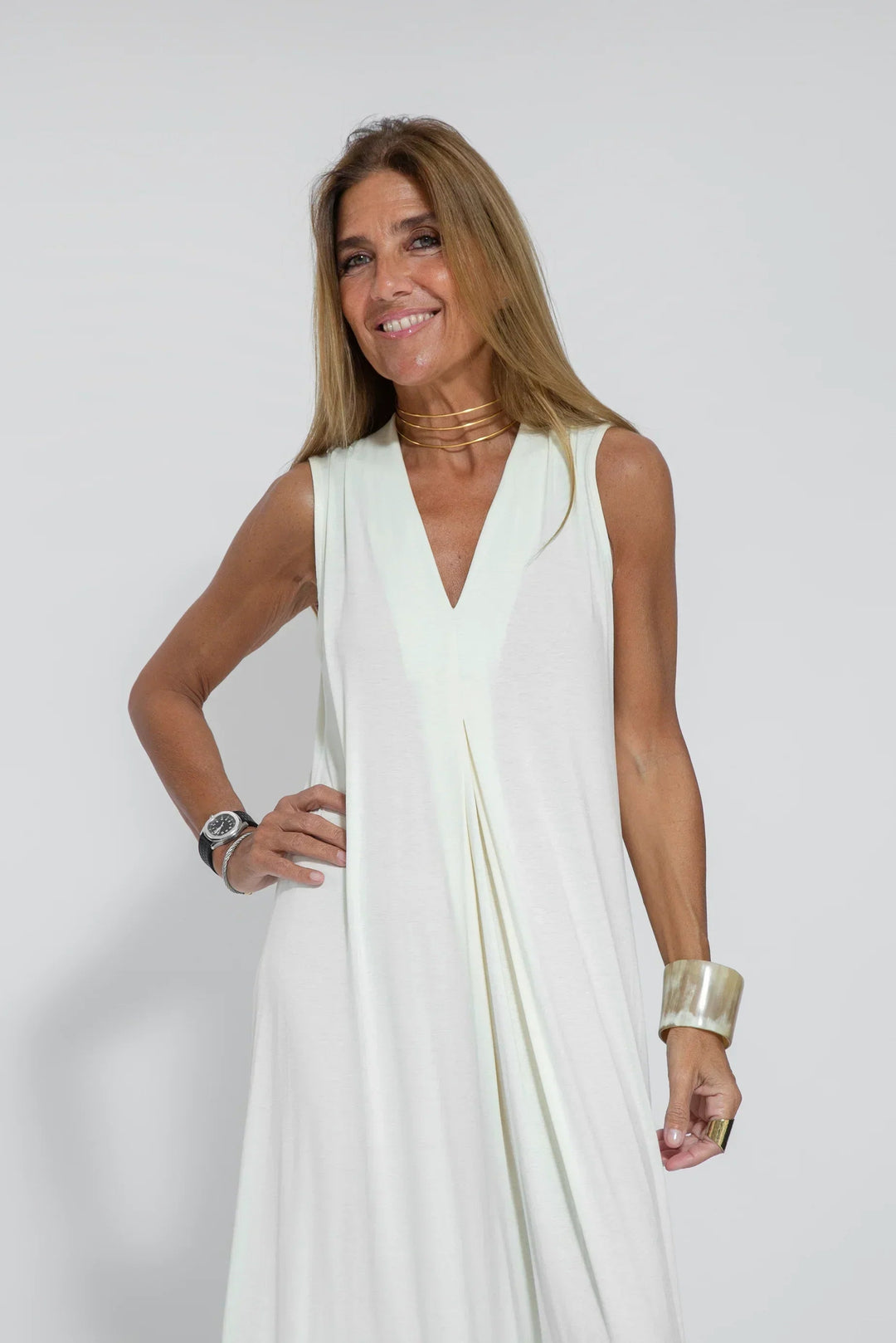 Carmela - Elegant Long Dress With Cardigan