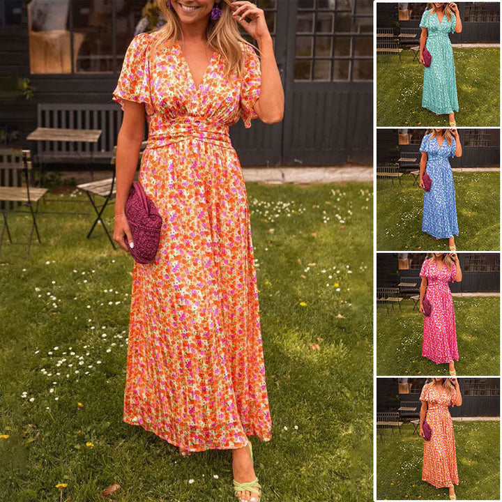 Marilla – Flutter Sleeve Floral Maxi Dress