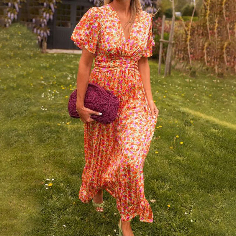 Marilla – Flutter Sleeve Floral Maxi Dress