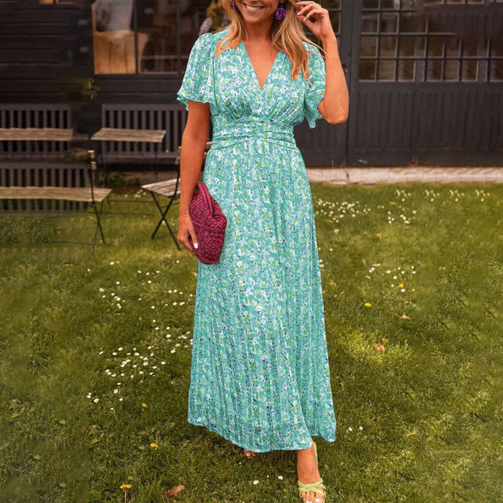 Marilla – Flutter Sleeve Floral Maxi Dress