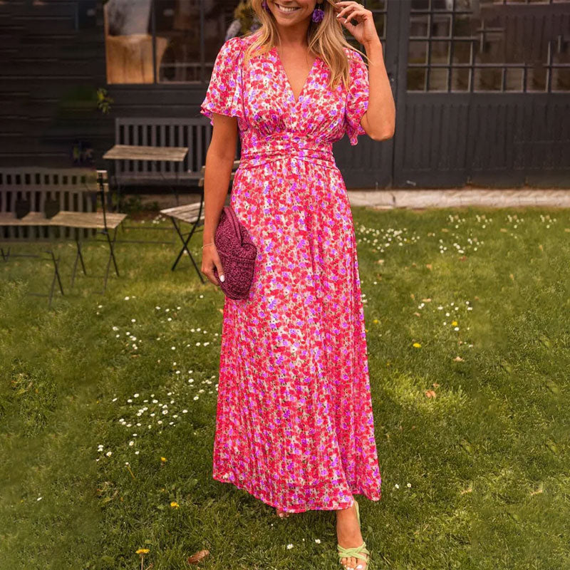 Marilla – Flutter Sleeve Floral Maxi Dress