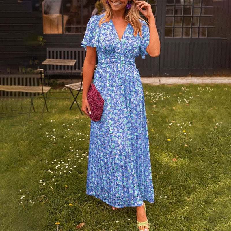 Marilla – Flutter Sleeve Floral Maxi Dress
