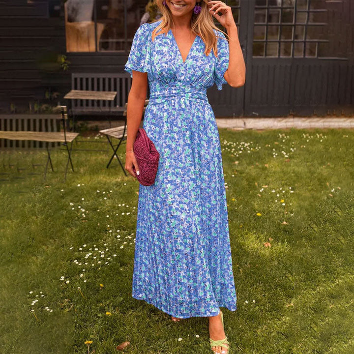 Marilla – Flutter Sleeve Floral Maxi Dress
