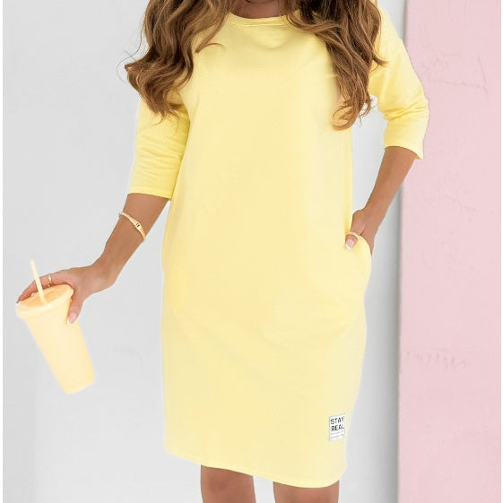Mira - Dress With 3/4 Sleeves And Pockets