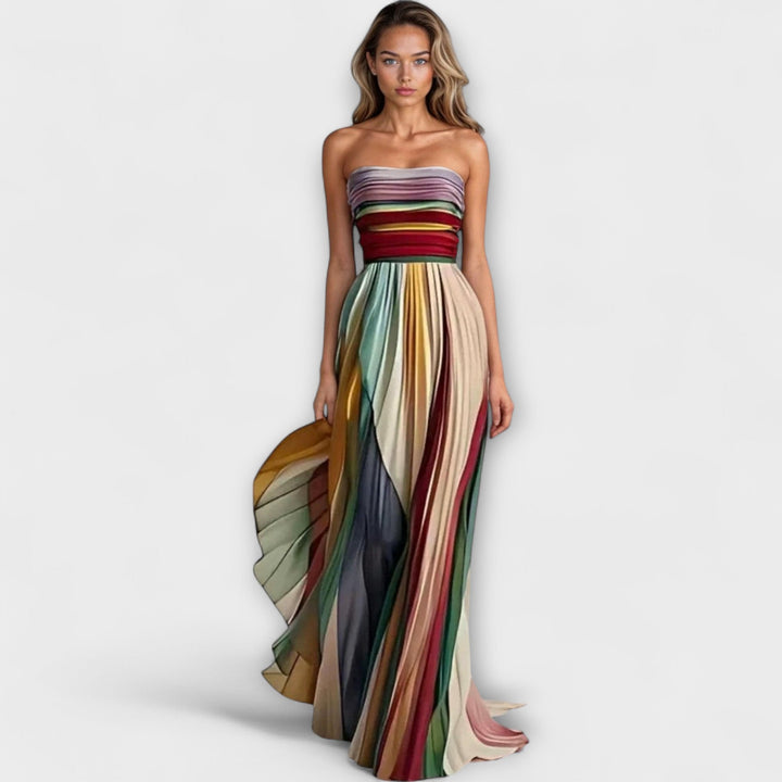 Solara – Colourful Strapless Dress