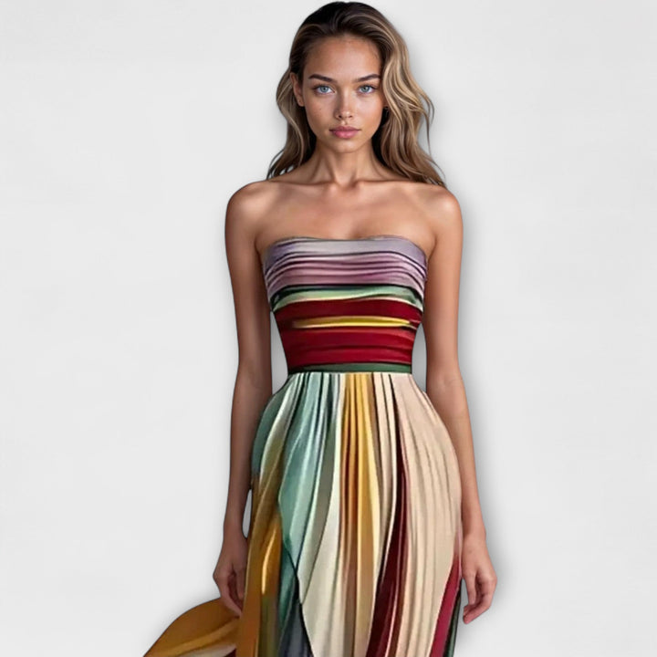 Solara – Colourful Strapless Dress